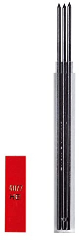Caran d'Ache Graphit-Minen Technograph Fixpencil 2, Härtegrad 2B, Länge: 12 cm, Durchmesser 2 mm, Etui, 3 Stück, 6077.452 Schwarz