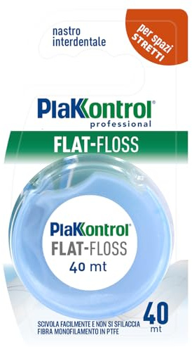 Plakkontrol® Flat-Floss, nastro interdentale leggermente cerato, rocchetto da 40 m, peso confezione: ℮ 22 g