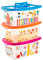 Centi - Contenitore con coperchio per bambini,set da 3, colori assortiti