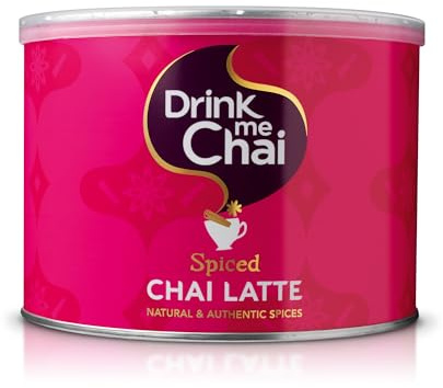 Drink Me Chai au Lait épicé 1kg (Pack de 1) - Préparation avec de l'eau, Thé Chai Latte en poudre (50 portions)