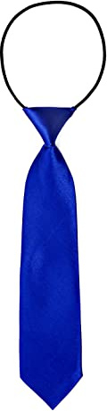 DonDon Cravatta da bambino ragazzo effetto seta lucida - 7,0 cm di larghezza - con elastico - blu scuro