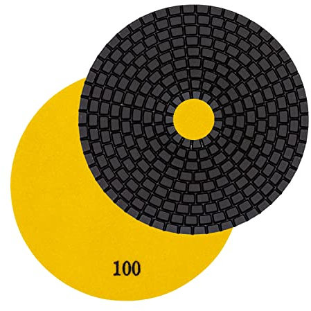 Disco de desbaste diamantado EDW Professional húmedo, D = 100 mm, montaje adhesivo, grano 100, para piedra natural, azulejos, gres porcelánico, granito, mármol, cerámica, vidrio