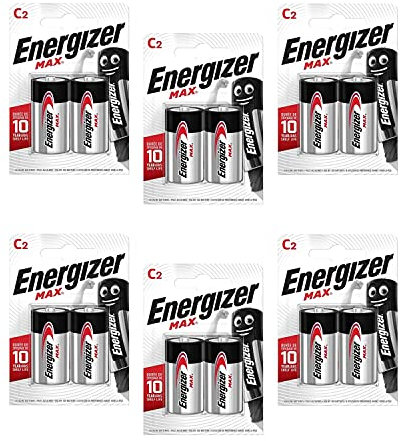 ENERGIZER Lot de 6 Blisters de 2 Piles Max LR14 C