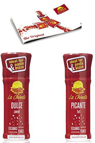 Pimentón en Escamas Ahumado Dulce y Picante pack La Chinata molinillo 24g