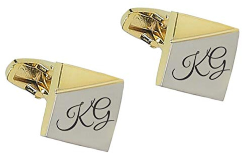 aplusashop ID Manschettenknöpfe mit Gravur nach Wunsch Edelstahl, Hochzeit, Business NEU 06 (Mit Gravur)