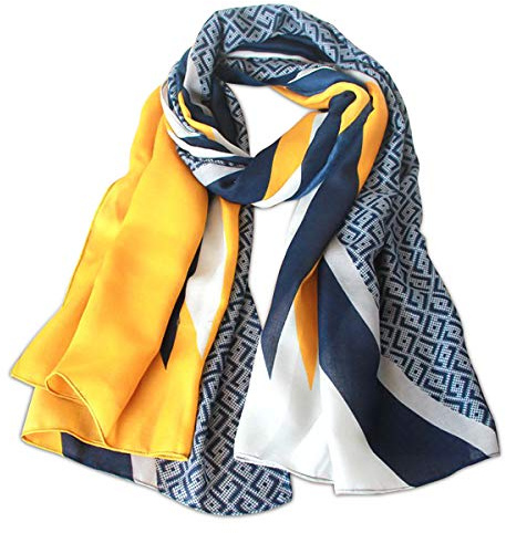 LumiSyne Printemps Écharpe Femmes Fille Doux Mince Coton Écharpe Couleurs Mélangées Géométrique Lettre Motif Mode Châle Chaud Etoles