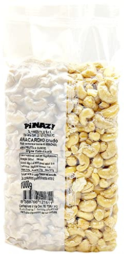 Oltresole, Anacardos Crudos Naturales 1 Kg, Sin Tostar y Sin Sal, Ideales como Snack Saludable, Frutos Secos Seleccionados envasados al vacío, Fuente de Proteínas, Fibra y Grasas Saludables