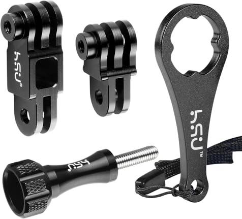 HSU aluminiumlegering förlängningsarm montering för GoPro, samma riktning raka leder montering för Hero 12/11/10/9/8/7/6/5 och andra actionkameror (svart)