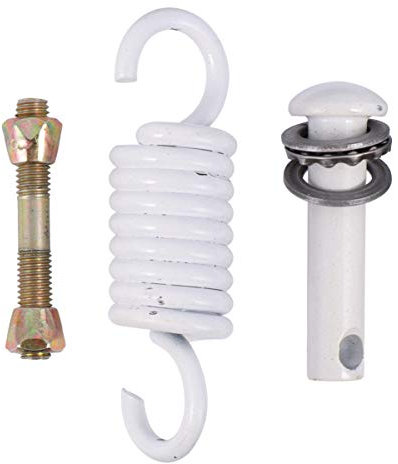 Cabilock - Set di 1 amaca sospesa con ganci per altalena robusti, borsa resistente, bobina di molla, per sedia altalena, portico, yoga, all'aria aperta, palestra, colore: bianco