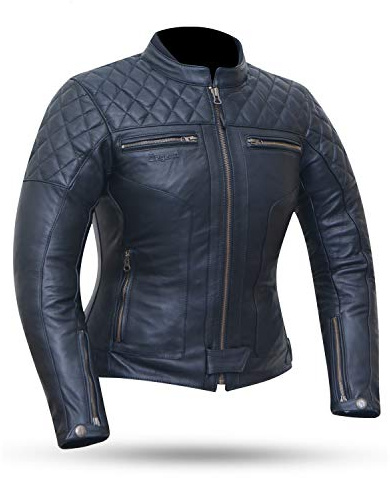 DEGEND CLASSIC LADY | Lederjacke Damen | Motorradjacke Damen mit Protektoren - Motorradjacke Damen Leder - Motorrad Zubehör - Motorrad Jacke Damen Schwarz