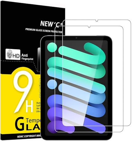 NEW'C Verre Trempé pour iPad mini 7 (A17 Pro)/mini 6, Protection Écran | Lot de 2, Transparent, 8,3 pouces, Pour iPad mini 7 (A17 Pro, 2024)/iPad mini 6 (2021), Dureté 9H, Anti-rayures