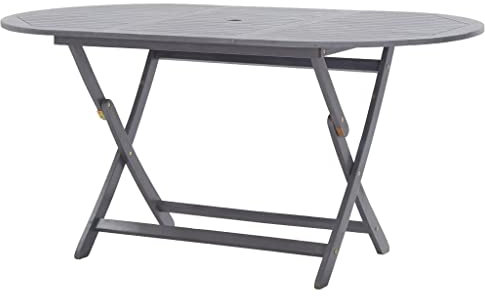 Makastle Vintage-Stil Gartentisch rechteckiger, Klappbarer Balkontisch Garten Beistelltisch Bistrotisch Gartenmöbel, wetterfest Outdoor Balkon Tisch 160 x 85 x 75 cm Massivholz Akazie