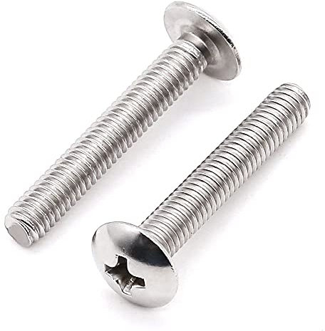 M4-0.7 x 25mm (60 pcs) Truss Head Machine Screws, 304 Stainless Steel 18/21, Full Thread, TV Screws, Connection Bolts, Mushroom Head, Low Profile