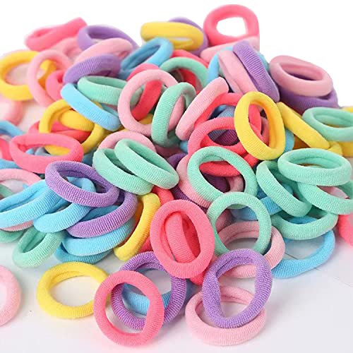 100 PCS Haarbänder für Mädchen Kleinkind Haarbänder Baby Haar Bobbles für Baby Mädchen Kinder Kleinkinder Multicolor (Hell-colored)
