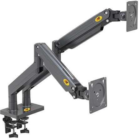 Support de Table avec Ressort à gaz pour Deux écrans LCD 22-32 Pouces avec VESA Max. 75 X 75 mm - 100 x 100 mm, jusqu'à 15 kg