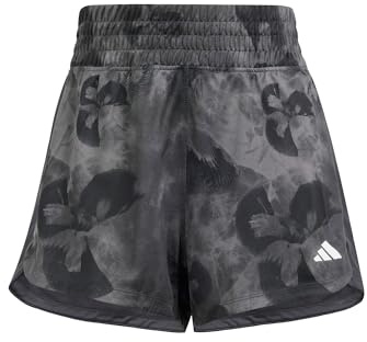 adidas Damen Pacer Essentials AOP Flower Tie-Dye Knit Shorts, Grey Five, XS