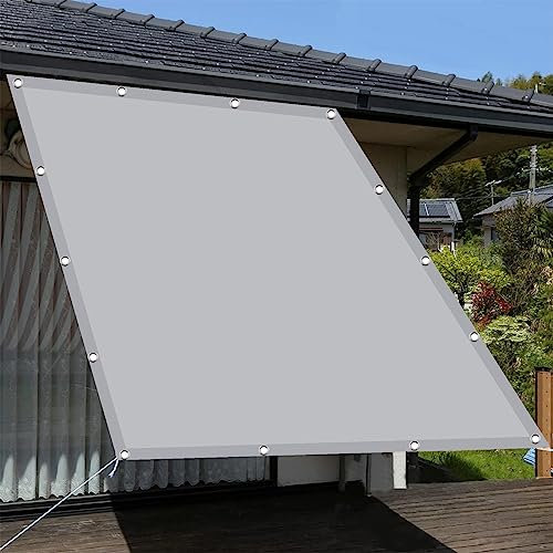 Voile d'ombrage Rectangulaire 3 x 6 m Anti-âge en Polyester bâche D'ombrage Anti-UV avec Oeillets pour Voile d'ombrage poteaux Serre Grange, Gris Clair