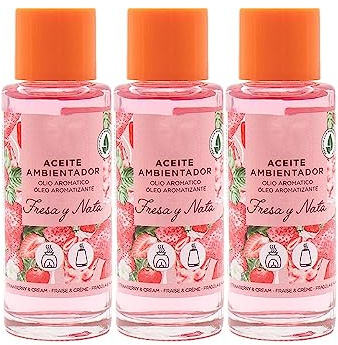 PLUS HOME Aceite ambientador Larga duración, frescor para la casa,habitación,Armario,etc,Aceite Fresa Y Nata 50ML