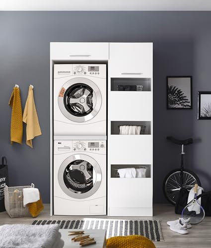 respekta HWRSET5 Armoire pour machine à laver et sèche-linge 117 cm Blanc Clara