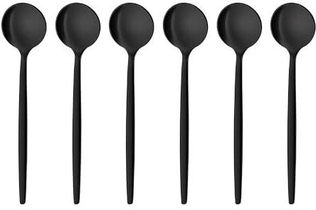 GRÄWE Kaffeelöffel Provence, schwarz, 6 Stück, spülmaschinengeeignet, Dessertlöffel, Kaffee Löffel aus Edelstahl, kleiner Löffel