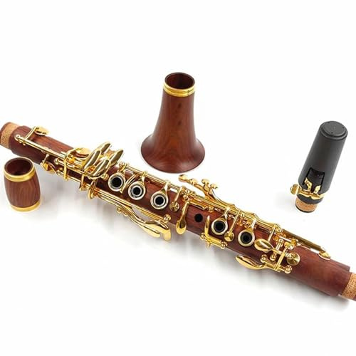 Anfänger klarinette Klarinette B-Holz, Ebenholz, Versilbert, 17 Klappen, Goldene Klappen, Ebenholz, Silberne Klappen (Color : Gold keys)