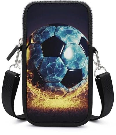 NHYDSPQ Handyverpackung, coole Fußball-Handytaschen, Handytasche, kleine Umhängetasche für Damen und Herren
