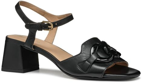 Geox D NEW ERAKLIA 50 T C - Sandalo con tacco Donna, Black,