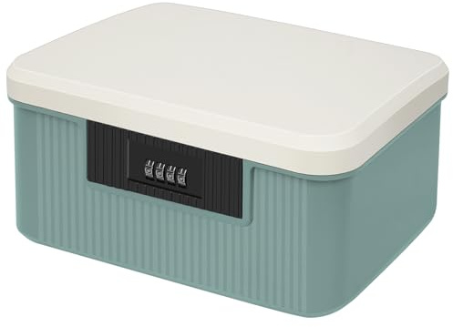 HOTOOLME Lockable Storage Container Bin,Medicine Organizer Box Blue, S