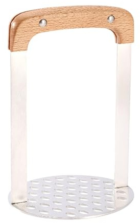 Mashed Potato Masher | Rostfritt stål Potatispress | Handhållen vegetabilisk Masher | Integrerat kök Smasher, trähandtag, Bean Mashers Kitchen Gadget, Potato and Avokado Press