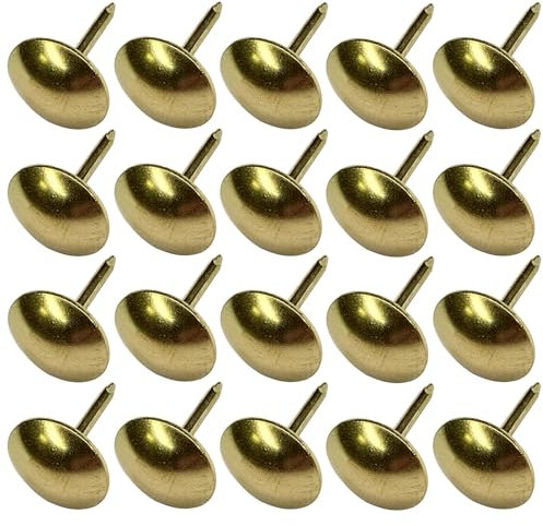 cyclingcolors 20x clavos tachuelas para tapicería 11mm dorado dorado decoración sofá sillón cama silla renovación, acabado latón