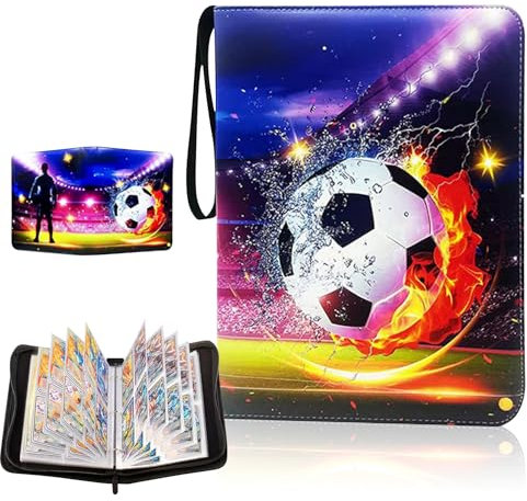 Pmueuff Classeur Carte Album, Classeur Cartes à Collectionner avec Fermeture Éclair Grand Cahier Rangement Album Carte Protege Imperméable Portable Binder de Collection pour Cartes, Sports, TCG