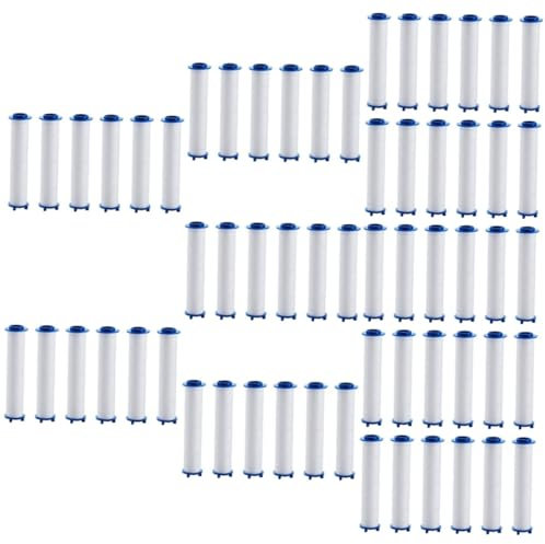 NUOBESTY 10 Ensembles Element De Filtre Pomme De pour Eau Dure Recharge De Remplacement De Nettoyer Le Piège Filtré Filtre De Eau Dure Amovible Bleu Coton 6 Pièces X 10