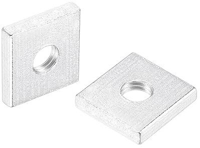 QUARKZMAN Tuercas Cuadradas, Kit de Surtido de Tuercas Cuadradas Zincadas M4X10Mmx2Mm de Rosca Métrica Gruesa, 25 Piezas