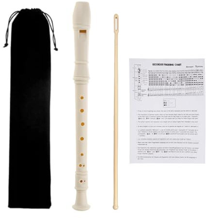 Sopran-Blockflöte mit C-Schlüssel, 6 Löcher, 8 Löcher, professionelle deutsche Diskantflöte mit Reinigungsstab und Tragetasche