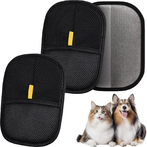 ApollOptimum Magnete in pelliccia per la rimozione dei peli di gatti, guanti magnetici, guanti senza dita per gatti, riutilizzabili, per vestiti, divani, letti (3 pezzi)