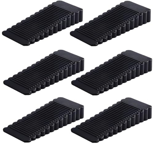 KYLOS 6 Stück Türstopper Boden Schwarz, Höhenverstellbar Kratzfester Rutschfester Türkeil Gummi Hoch, Ungiftig Kein Unangenehmer Geruch Türpuffer, Schutz Für Balkontür, Arbeitszimmer, Kinderzimmer