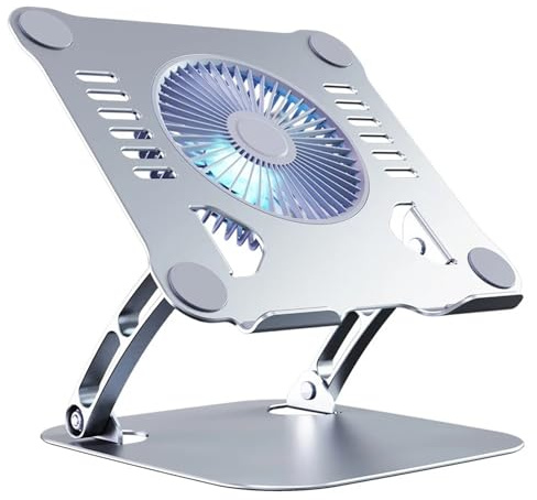 Enfriador para computadora portátil Soporte Para Computadora Portátil Con Ventilador De Refrigeración Para Computadora, Soporte De Portátiles Para Juegos Enfriador de portátiles(Matte Silver)