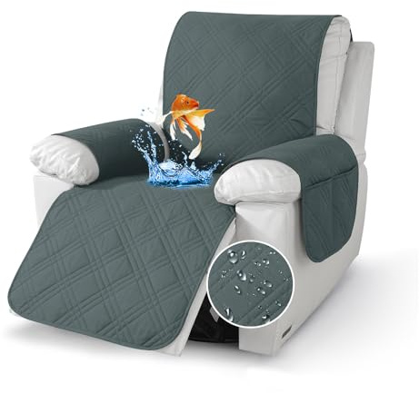 YuLiMirich Sesselschoner für Relaxsessel Relaxsofa, 1 Sitzer Fernsehsessel Armlehne Sesselauflage, Sesselschoner mit Taschen, Wasserdicht rutschfest Möbelschutz für Sofa, Stuhl