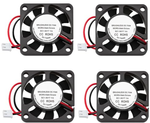 4 ventiladores de 40 mm CC 12 V, 0,1 A CC silencioso, 4010, 40 × 40 × 10 mm, con cable de 28 cm, ventilador de disipador de calor para impresora 3D, DVR, reparación de electrodomésticos pequeños