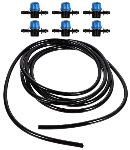 TOYANDONA Kit de Mangueras para Acuario 3 Metros con 6 Válvulas de Control Azul Silicona Negra Flexible Accesorios Acuáticos para Control de Flujo en Peceras