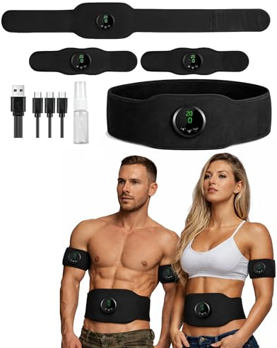 storeet Next Gen Ultra Muscle Fitness AB Belt, Adjustable Toning Belt, 12 Modes & 19 Intensity Levels, Core Muscle Firming & Strengthening Workout Equipment for Abs, Arms, Legs Black