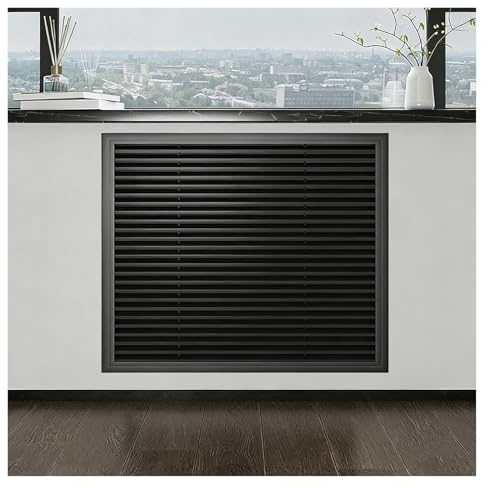 Louvered Grill Radiator Cover Cabinet Underfloor Heating Manifold Covers Built-in HVAC Cold air Intake Grille Dining Area Balcony(11.81 x 11.81in/300 x 300mm)