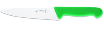 Giesser seit 1776 - Made in Germany - Tranchiermesser grün, Basic Green, Klinge 16 cm, rutschfest, schmales Kochmesser spülmaschinenfest, rostfrei
