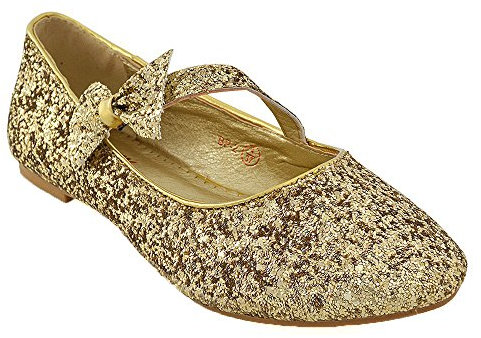 ESSEX GLAM Womens Flat Bridal Shoes Ballet Ladies Slip On Ballerina Dolly Bow Glitter Bridesmaid Pumps Size 3-9