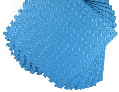 Apollo, set di 6 tappetini 60 x 60 x 1,2 cm, tappetini isolanti y antiscivolo, di protezione, in schiuma EVA, tappeto ad incastro inclusi bordi perimetrali, adatto ad attività sportiva, yoga