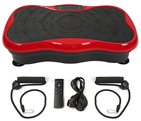 Flyelf Plateforme Vibrante, Multi-Function avec Bluetooth et USB,5 Modes Préprogrammés et Réglage Manuel des 99 Niveaux de Fréquence, pour Bureau Amincissant (Noir-Rouge)