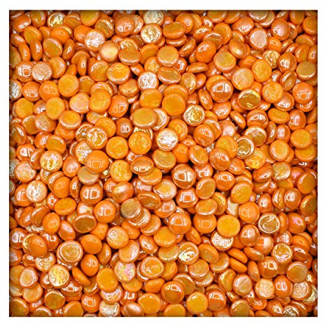 Kieskönig 2,5 kg opake Glasnuggets Glassteine Muggelsteine Mosaiksteine 17-19 mm Orange
