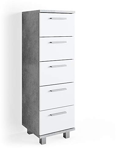 Vicco Cassettiera da bagno Ilias, Calcestruzzo, 30 x 95 cm