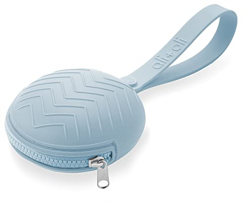 Ali+Oli silikonnapp fodral (drömblå) 7,6 cm x 4,1 cm BPA-fri napp för nyfödd napphållare, resebaby napp silikonpåse, napp tillbehör för pojkar och flickor, förvaringsväska i silikon