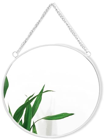 GreyZook Wandspiegel rund 25 cm Weiß